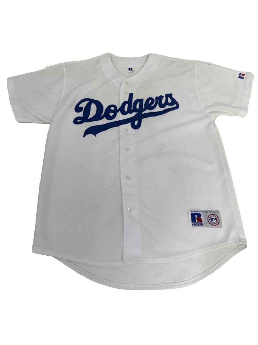 Vintage 90s Los Angeles Dodgers Russell Athletic Baseball Jersey White Mens Sz L